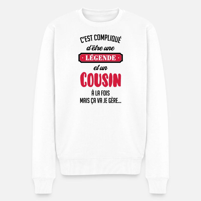 Oncle / Tante / Cousin / Cousine - Pull Premium bio Homme - blanc