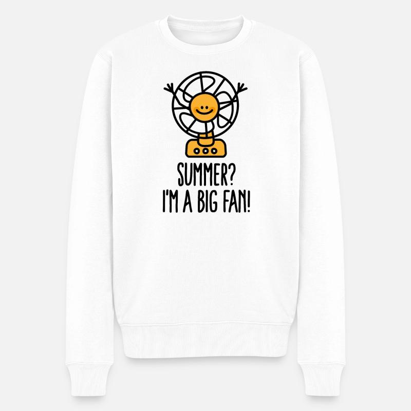 Lustige Sommer Urlaub, Summer I'm a big fan doodle - Männer Premium Bio Pullover - Weiß