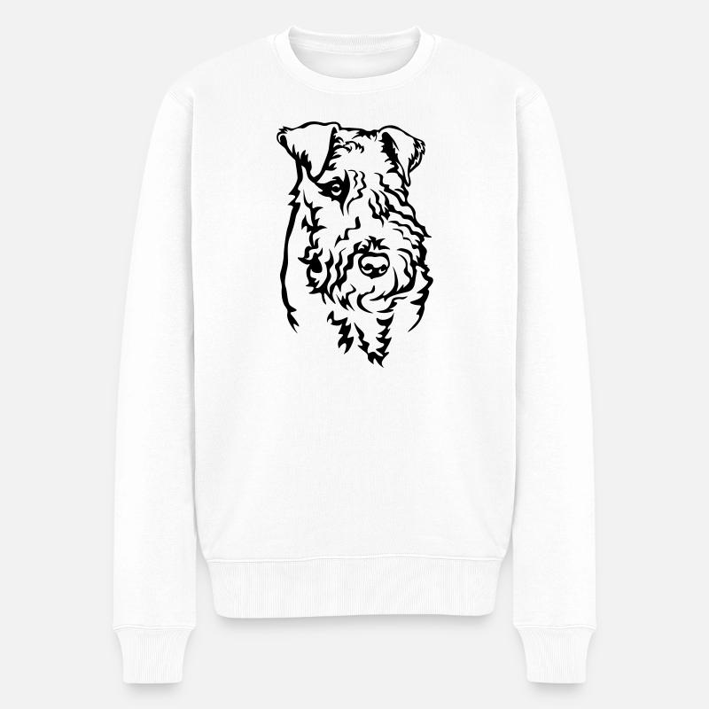 Tête de Terrier Lakeland - Pull Premium bio Homme - blanc