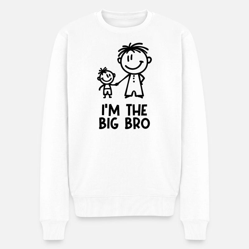 Geschwisterliebe Bruder Statement Stolzer Großer - Männer Premium Bio Pullover - Weiß