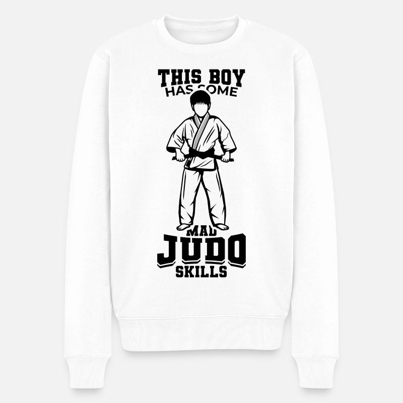 Judo Junge - Männer Premium Bio Pullover - Weiß