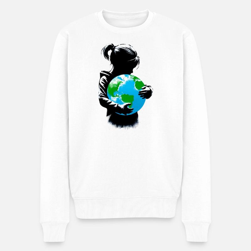 Planète Terre - Pull Premium bio Homme - blanc