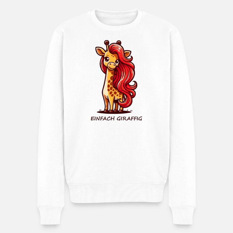 Einfach Giraffig - Männer Premium Bio Pullover - Weiß