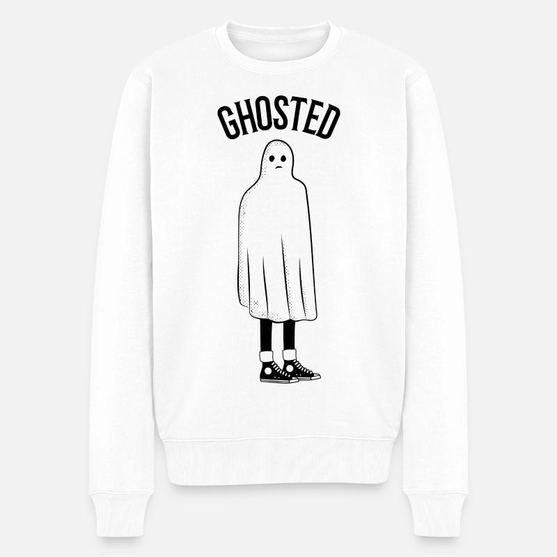 Ghosted Sad Ghost  - Männer Premium Bio Pullover - Weiß