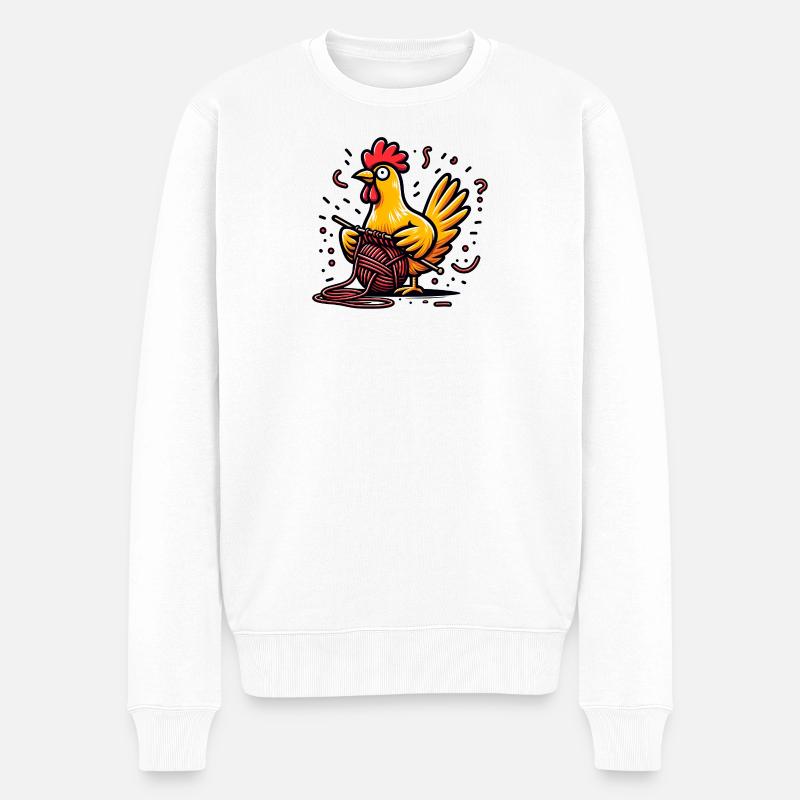 Glucken und Plinken - Männer Premium Bio Pullover - Weiß
