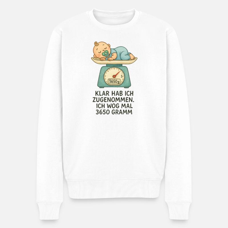 Zugenommen? - Männer Premium Bio Pullover - Weiß