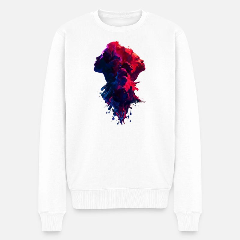 Collective_Flow_of_Minds - Männer Premium Bio Pullover - Weiß