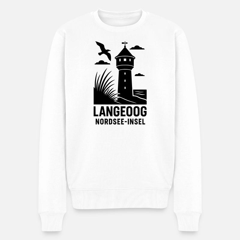 langeoog insel - Männer Premium Bio Pullover - Weiß