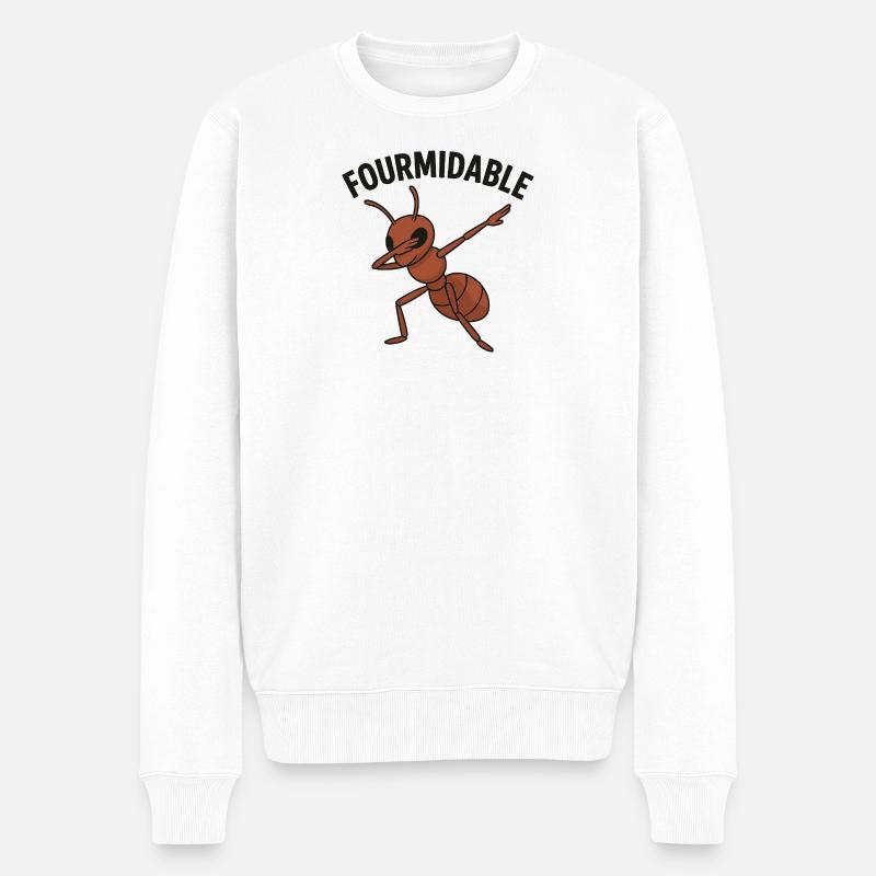 Fourmidable Dab Fourmi - Pull Premium bio Homme - blanc