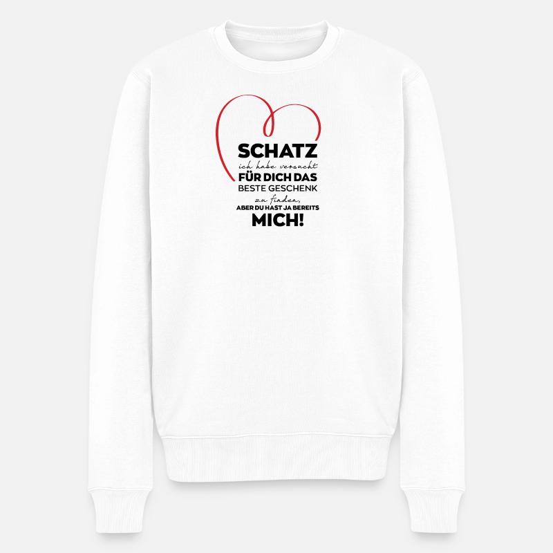 Schatz lustiges Geschenk - Männer Premium Bio Pullover - Weiß
