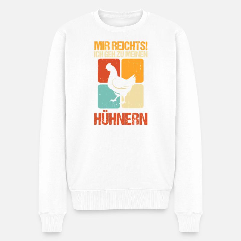 Hühner Hühnerbauer Bauer Landwirt Huhn - Männer Premium Bio Pullover - Weiß