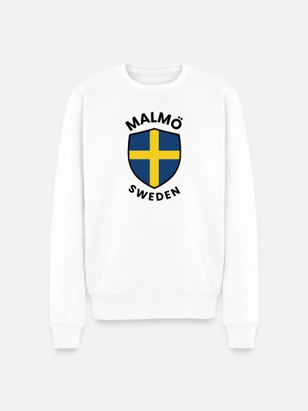 Swedish Flag Shield Design - Men's Premium Organic Jumper - white