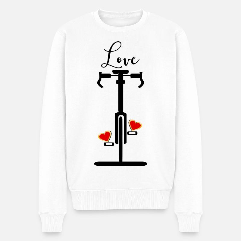 Cœur d’amour pour le cyclisme - Pull Premium bio Homme - blanc