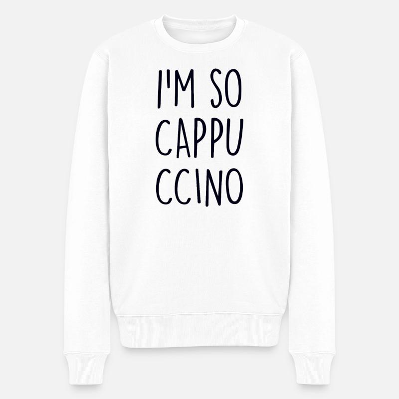 Cappuccino - Männer Premium Bio Pullover - Weiß