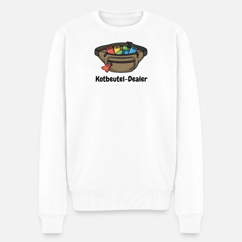Kotbeutel Dealer - Männer Premium Bio Pullover - Weiß