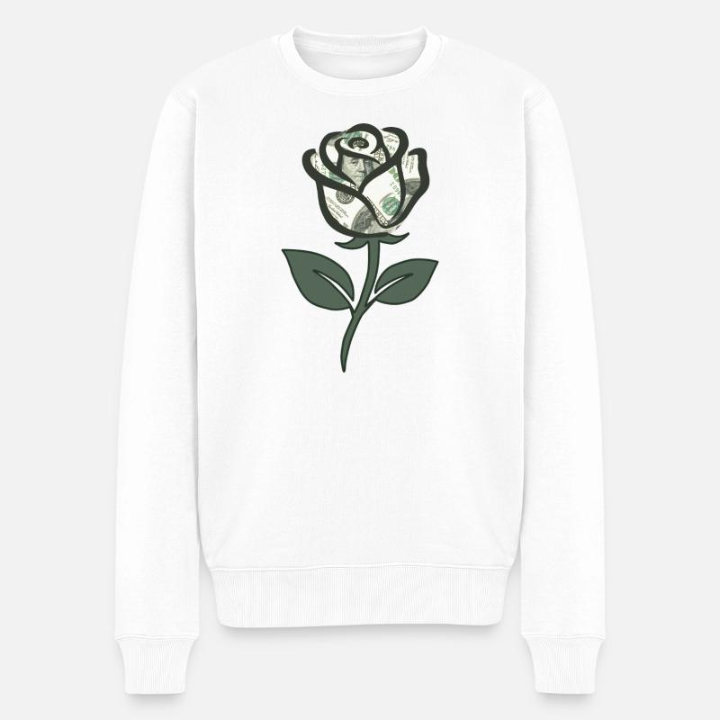 Dollar Rose - Pull Premium bio Homme - blanc