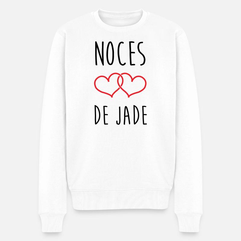 Jade-Hochzeit 26 Jahre Liebe - Männer Premium Bio Pullover - Weiß