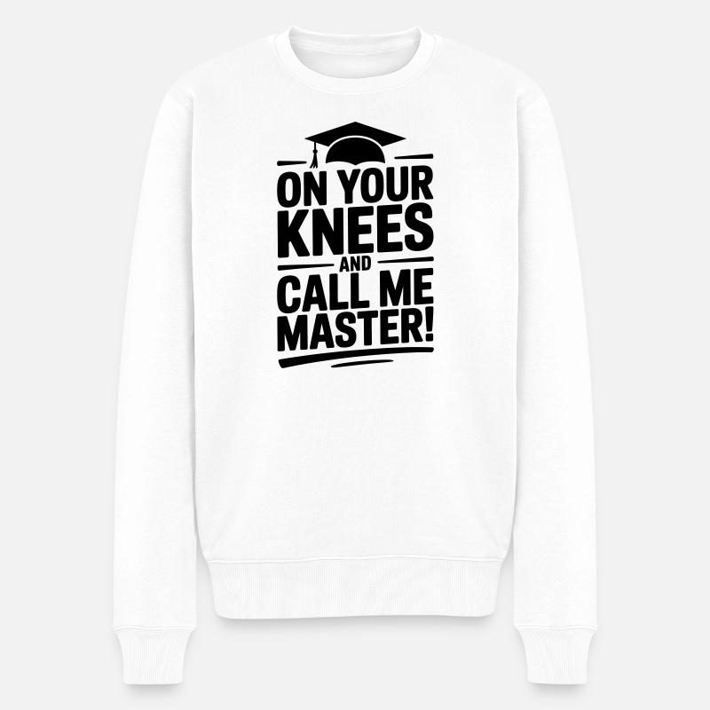 Master-Abschluss Universität lustiger Spruch - Männer Premium Bio Pullover - Weiß