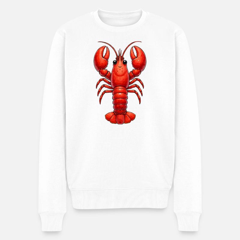 Lobster Meerestier - Männer Premium Bio Pullover - Weiß