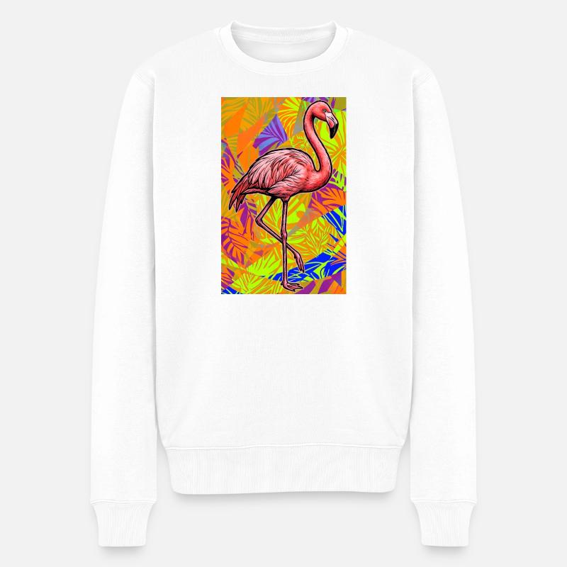 Flamingo - Männer Premium Bio Pullover - Weiß