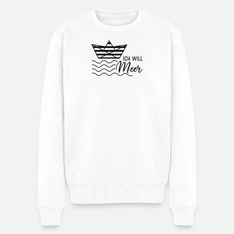 Maritime Lebensfreude Design - Männer Premium Bio Pullover - Weiß