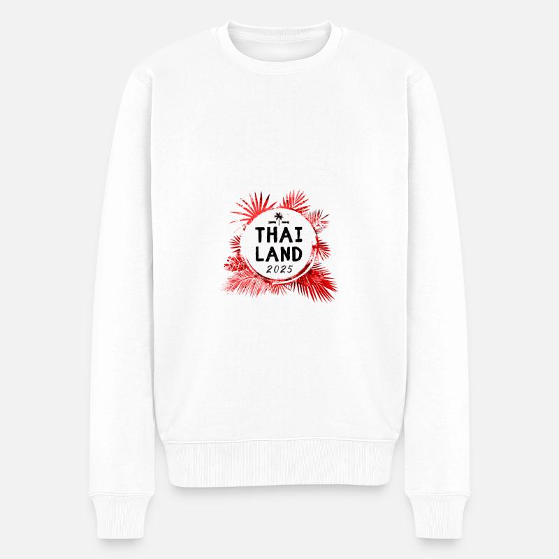 Thailand 2025 Bunt - Männer Premium Bio Pullover - Weiß