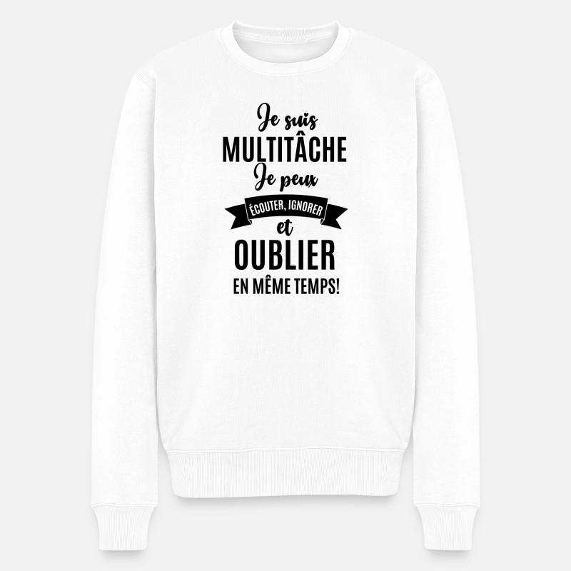 je suis multitâche - Pull Premium bio Homme - blanc