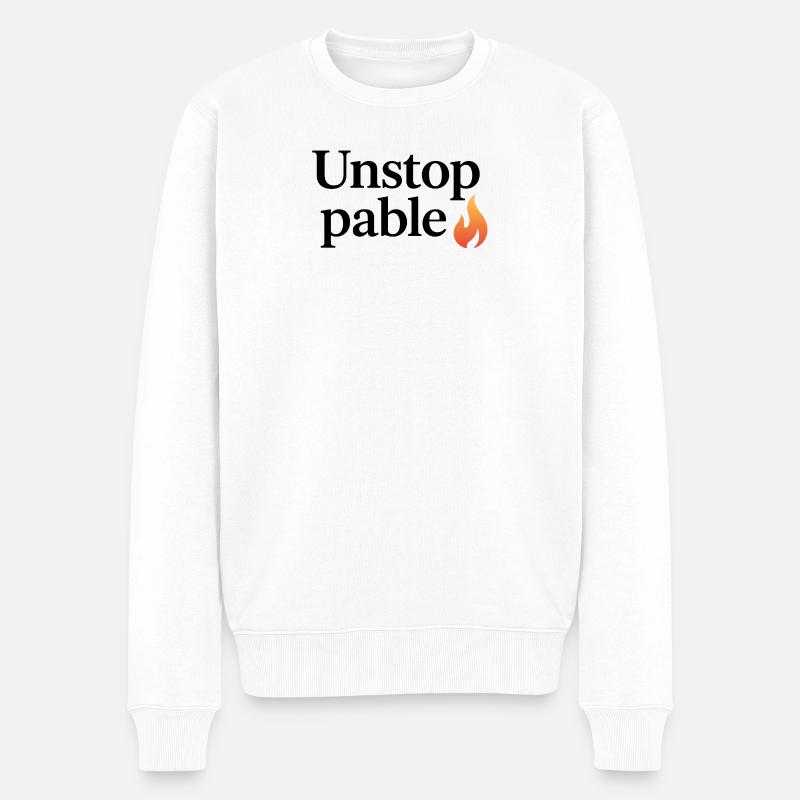 Unstoppable Flame  - Männer Premium Bio Pullover - Weiß