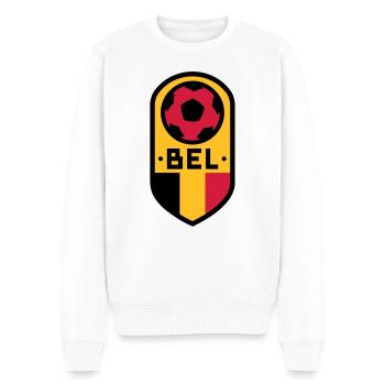 Belgium Football Badge - Men's Premium Organic Jumper - white - Front - Thijin (182cm)