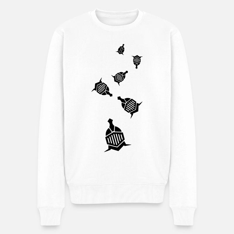 Ritter Helm - Männer Premium Bio Pullover - Weiß