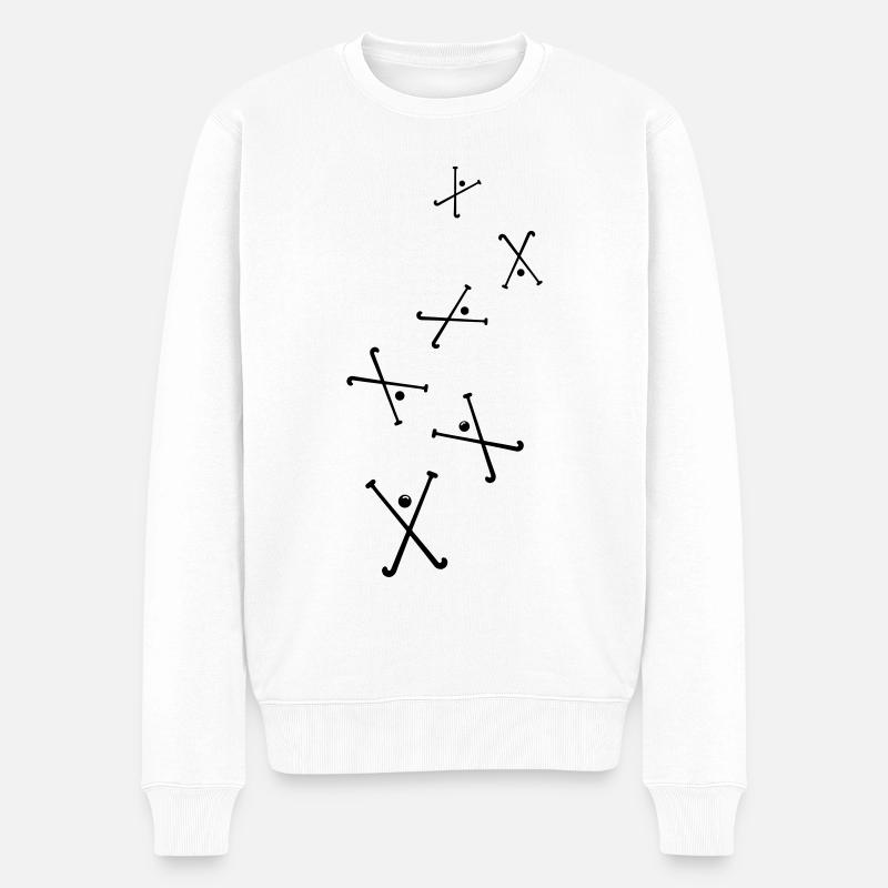 Feldhockey symbol - Männer Premium Bio Pullover - Weiß