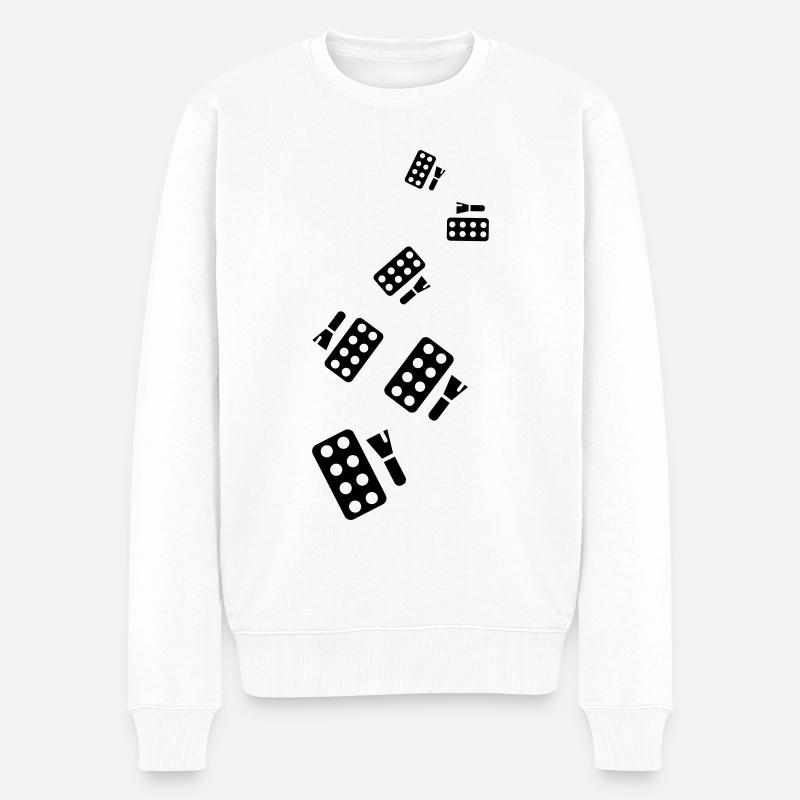 Make Up Kosmetik Icon - Männer Premium Bio Pullover - Weiß
