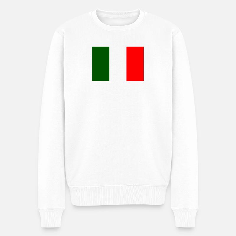 Drapeau italien brillant sur la poitrine - Pull Premium bio Homme - blanc