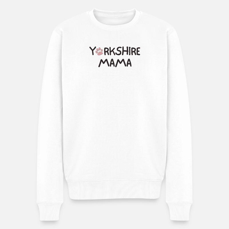 YORKSHIRE MAMA - Männer Premium Bio Pullover - Weiß