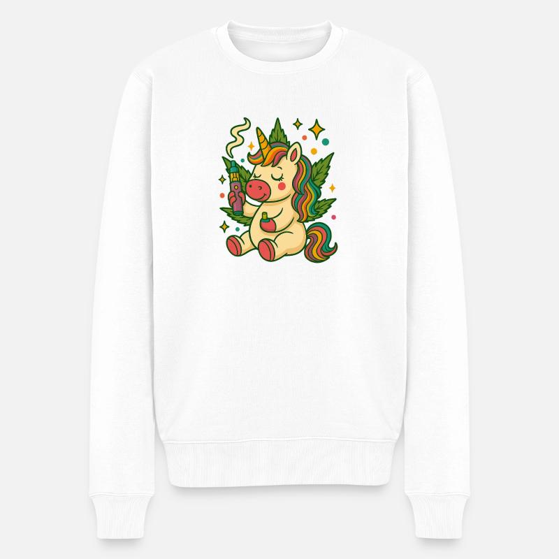 10 - Männer Premium Bio Pullover - Weiß