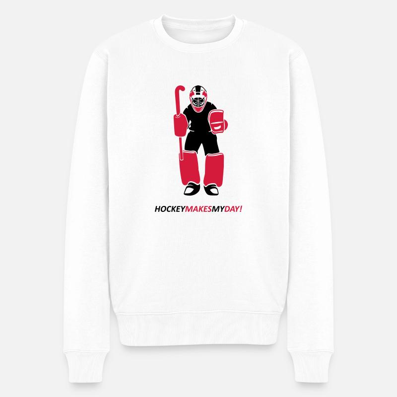 Feldhockey Torwart - Männer Premium Bio Pullover - Weiß
