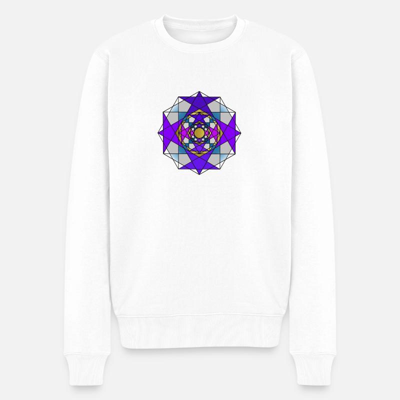 Hexagon - Hexagram - Pentagramm - Stern - Männer Premium Bio Pullover - Weiß