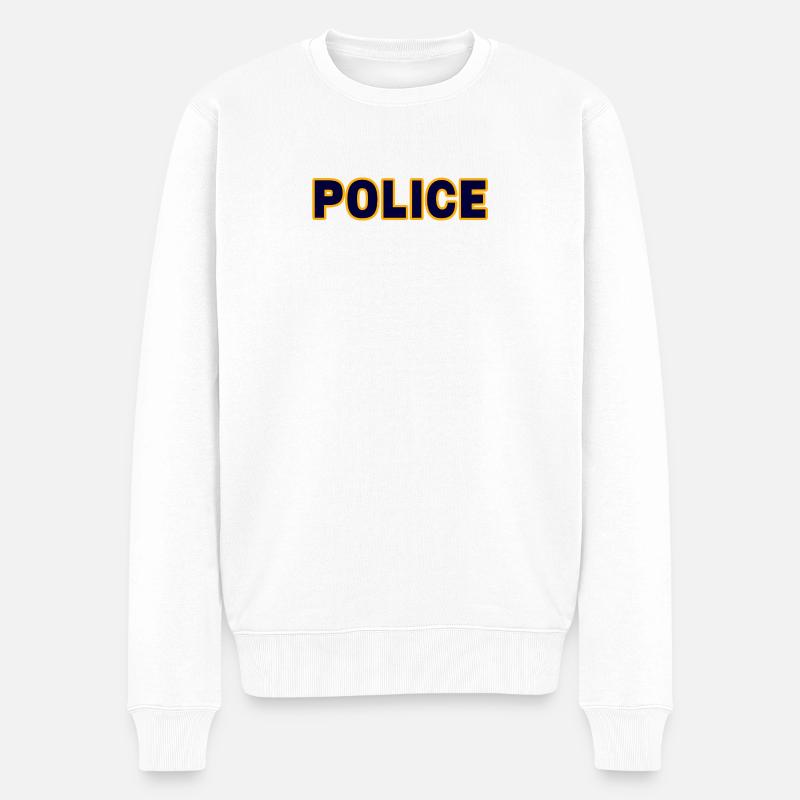 Polizei - Männer Premium Bio Pullover - Weiß