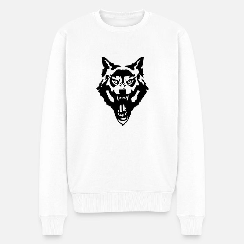 loup-garou - Pull Premium bio Homme - blanc
