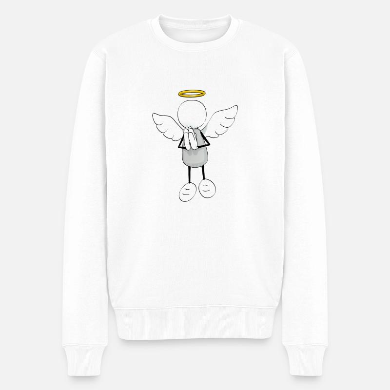 Engel - Männer Premium Bio Pullover - Weiß