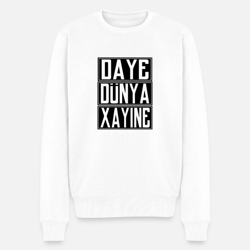 Daye dünya xayine" - Männer Premium Bio Pullover - Weiß