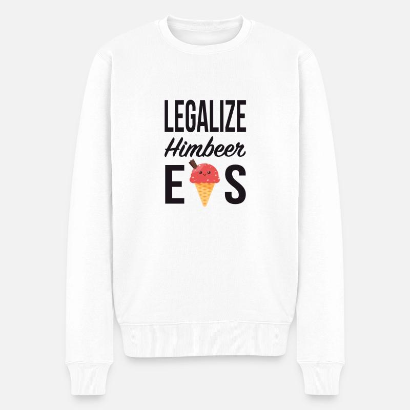 LEGALIZE HIMBEER EIS - Männer Premium Bio Pullover - Weiß