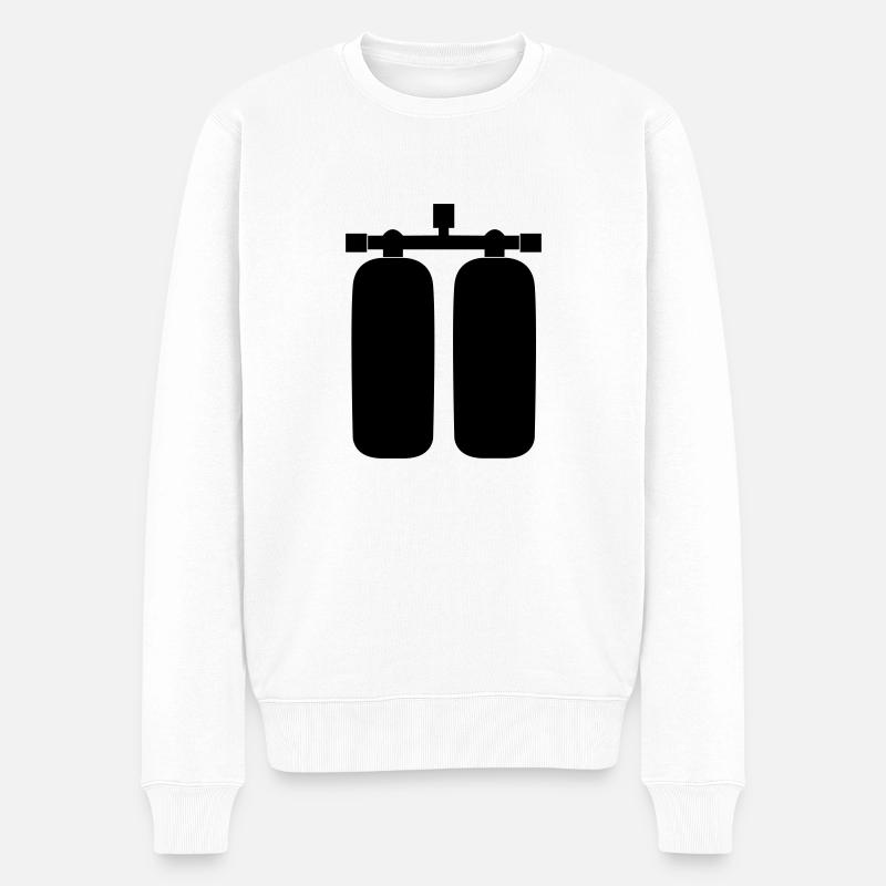 Tauchflaschen - Männer Premium Bio Pullover - Weiß