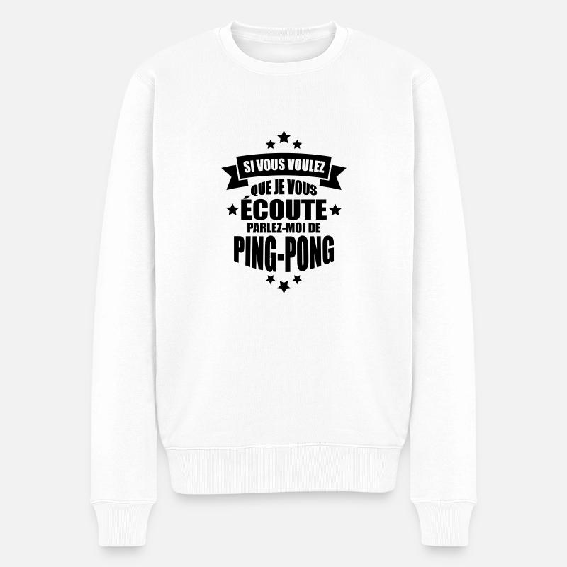 parlez-moi de ping-pong - Pull Premium bio Homme - blanc