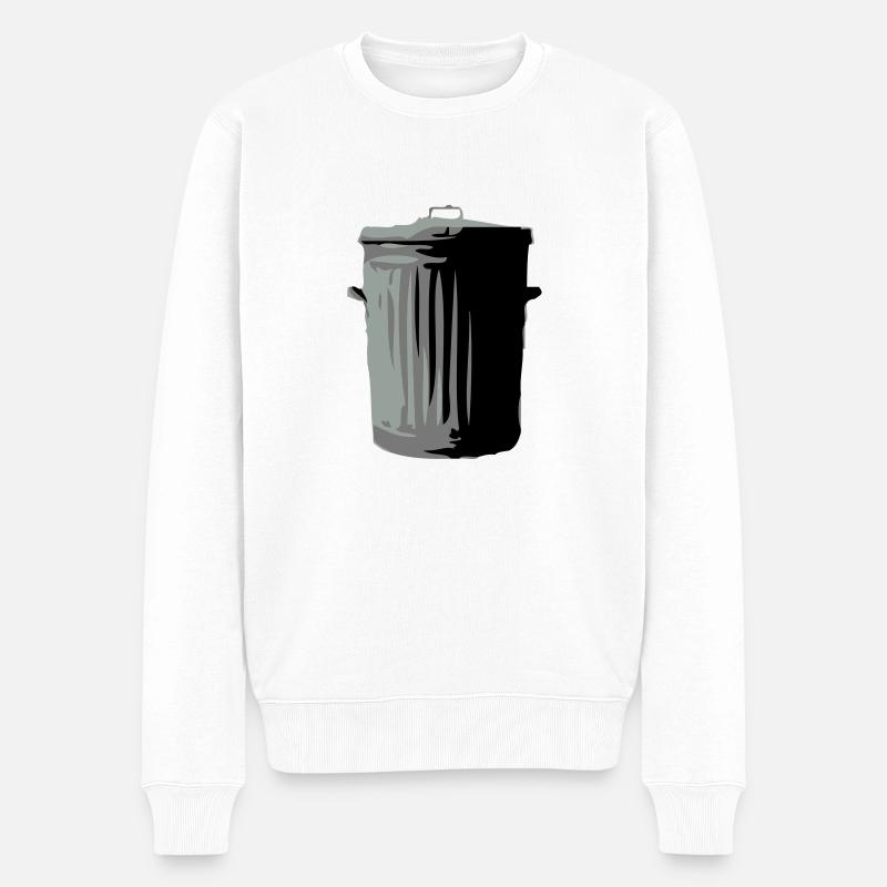 Mülltonne - Männer Premium Bio Pullover - Weiß