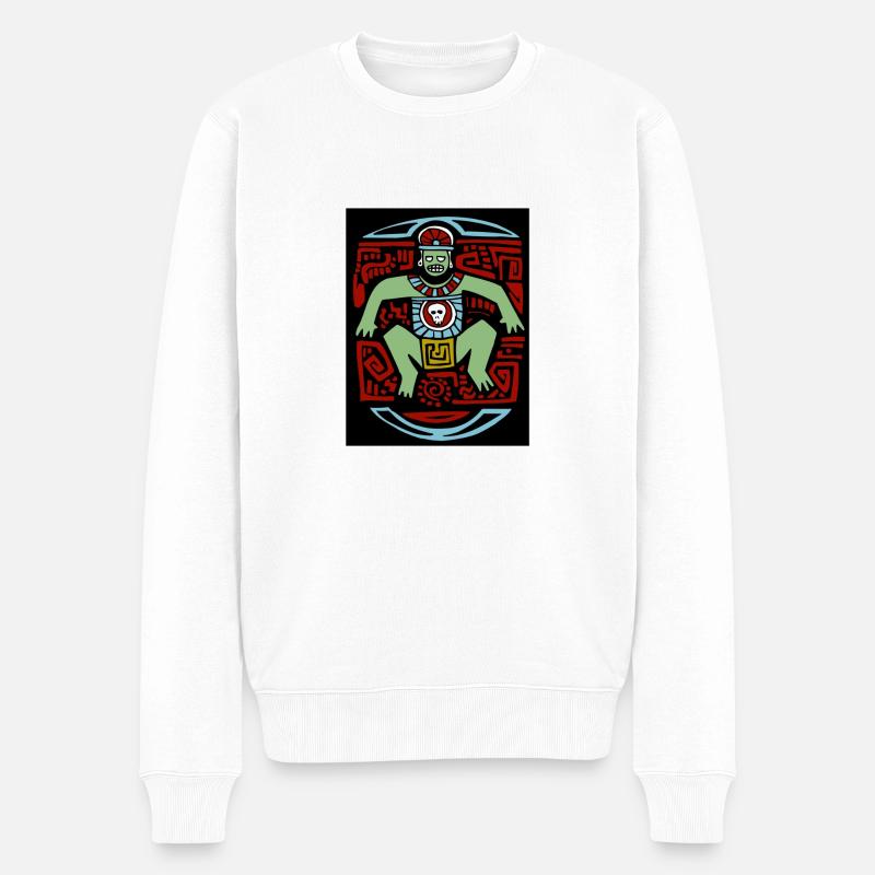 Tribal Tiki Inca Indien Maya - Pull Premium bio Homme - blanc