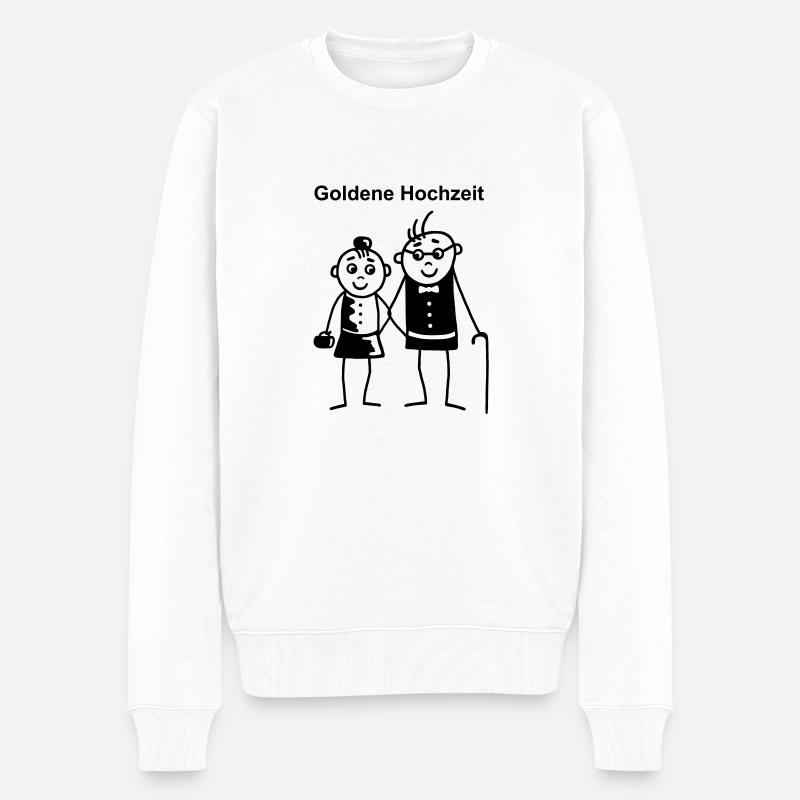 Goldene Hochzeit - Männer Premium Bio Pullover - Weiß