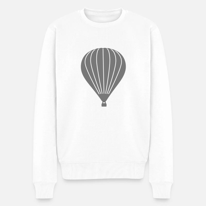 Heißluftballon - Männer Premium Bio Pullover - Weiß