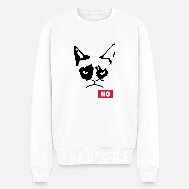 Grumpy Cat - Økologisk premium-sweatshirt til mænd - hvid