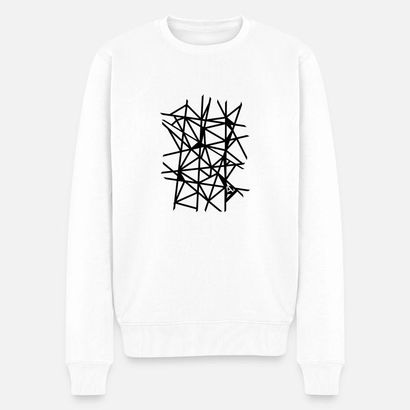 AD Stripes - Männer Premium Bio Pullover - Weiß